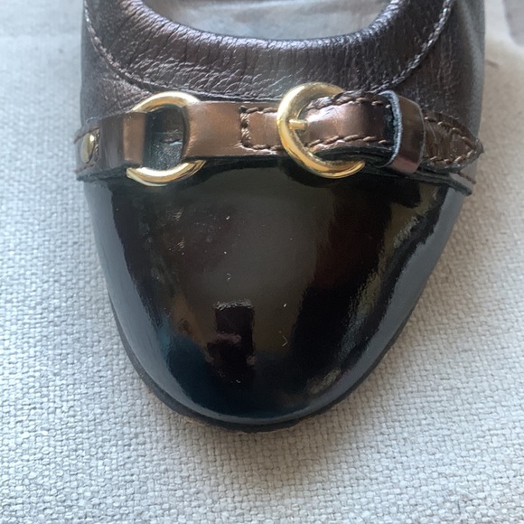 AGL Metallic Monika Patent Cap Toe Ballet Flats Size 40 US 8 - Picture 12 of 16